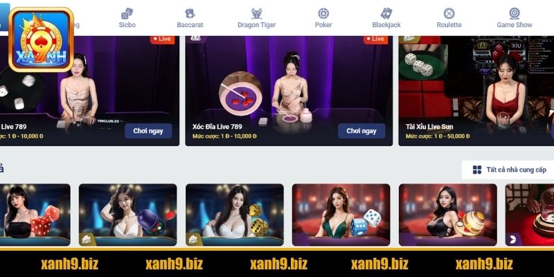 Sơ lược sảnh Casino trực tuyến XANH9